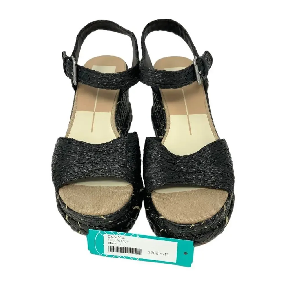Dolce Vita Tiago Raffia Platform Sandal Size 7 NWT $130 MSRP